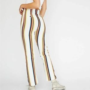 Free People Striped Cropped Flare Pants